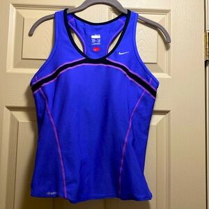 Nike fit dry out tank top with pockets in back blue size large